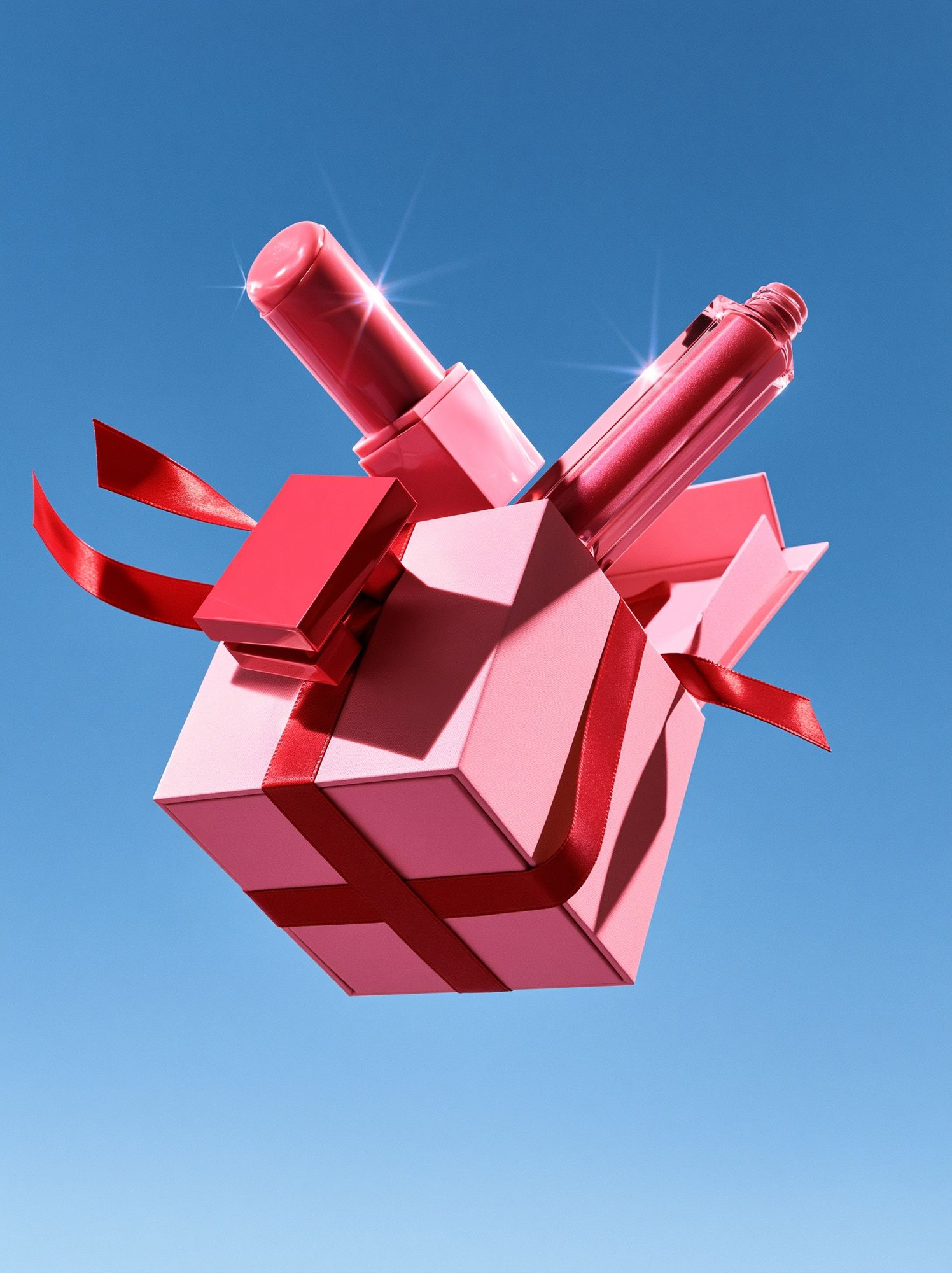 Floating Lipstick Gift Box Poster. poster detail