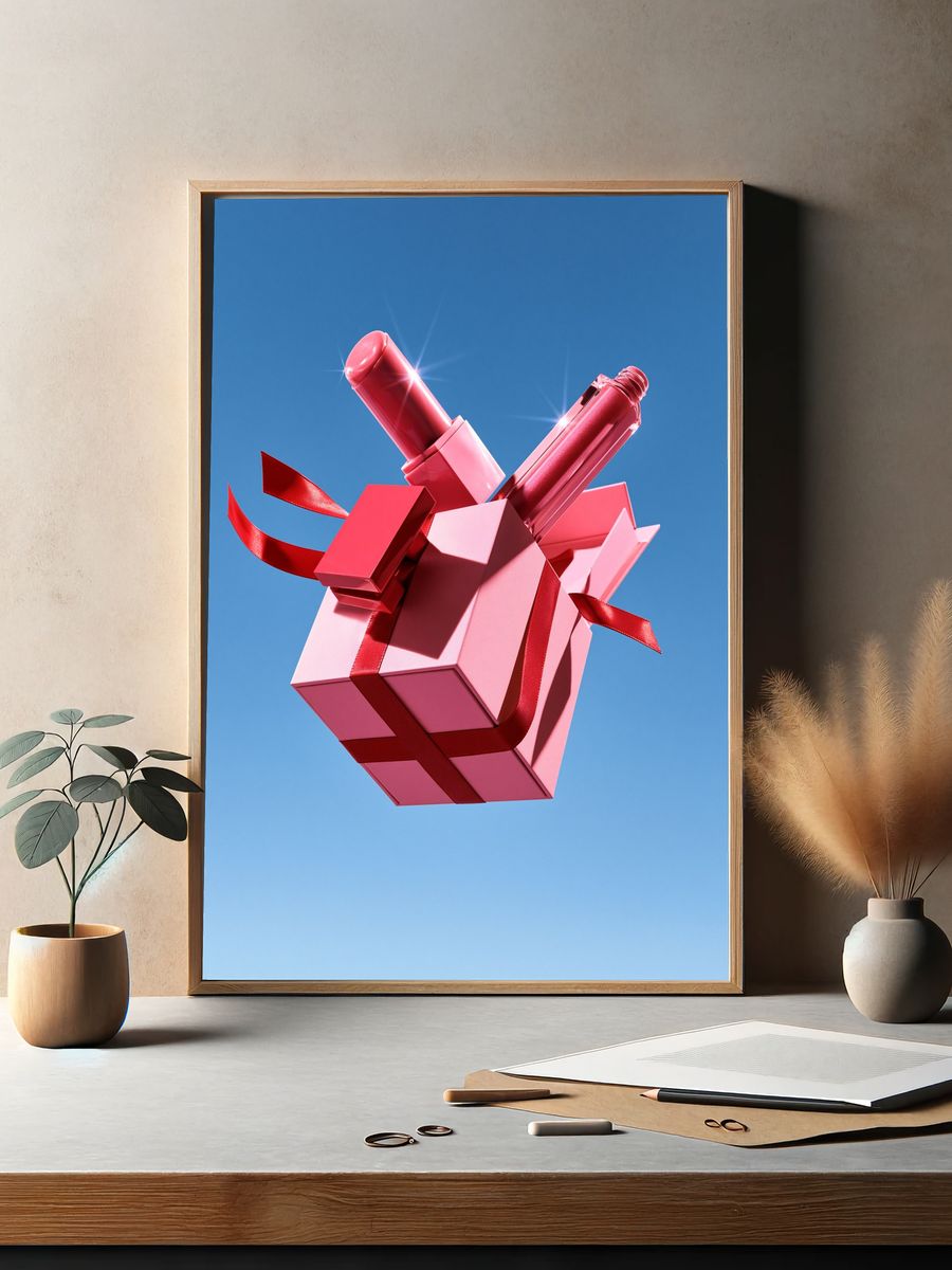 Floating Lipstick Gift Box Poster. — room view 2