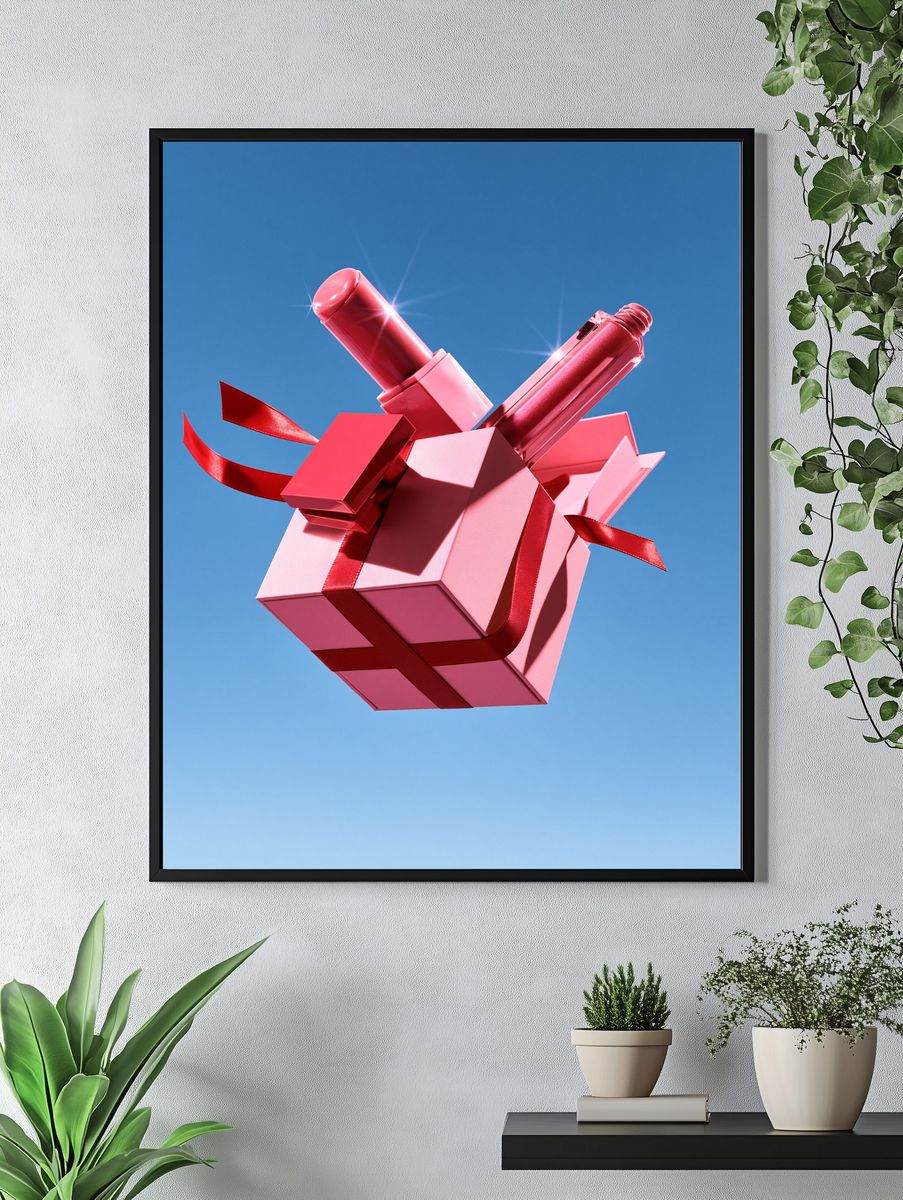 Floating Lipstick Gift Box Poster. — room view 4