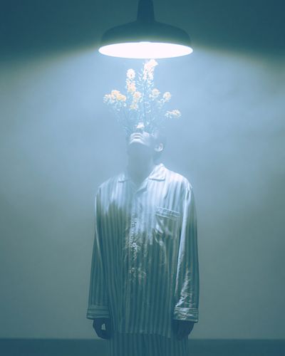 Surreal Floral Portrait Print. poster