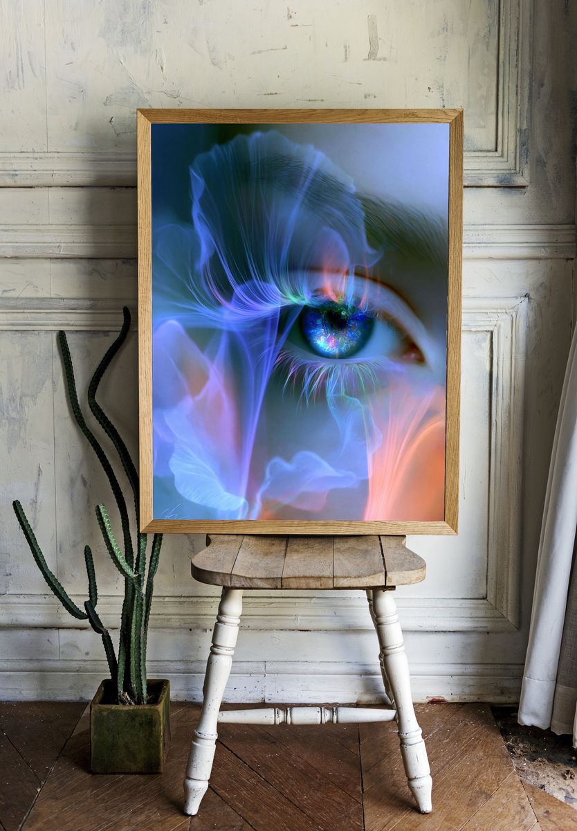 Dreamlike Eye Abstract Print. room preview