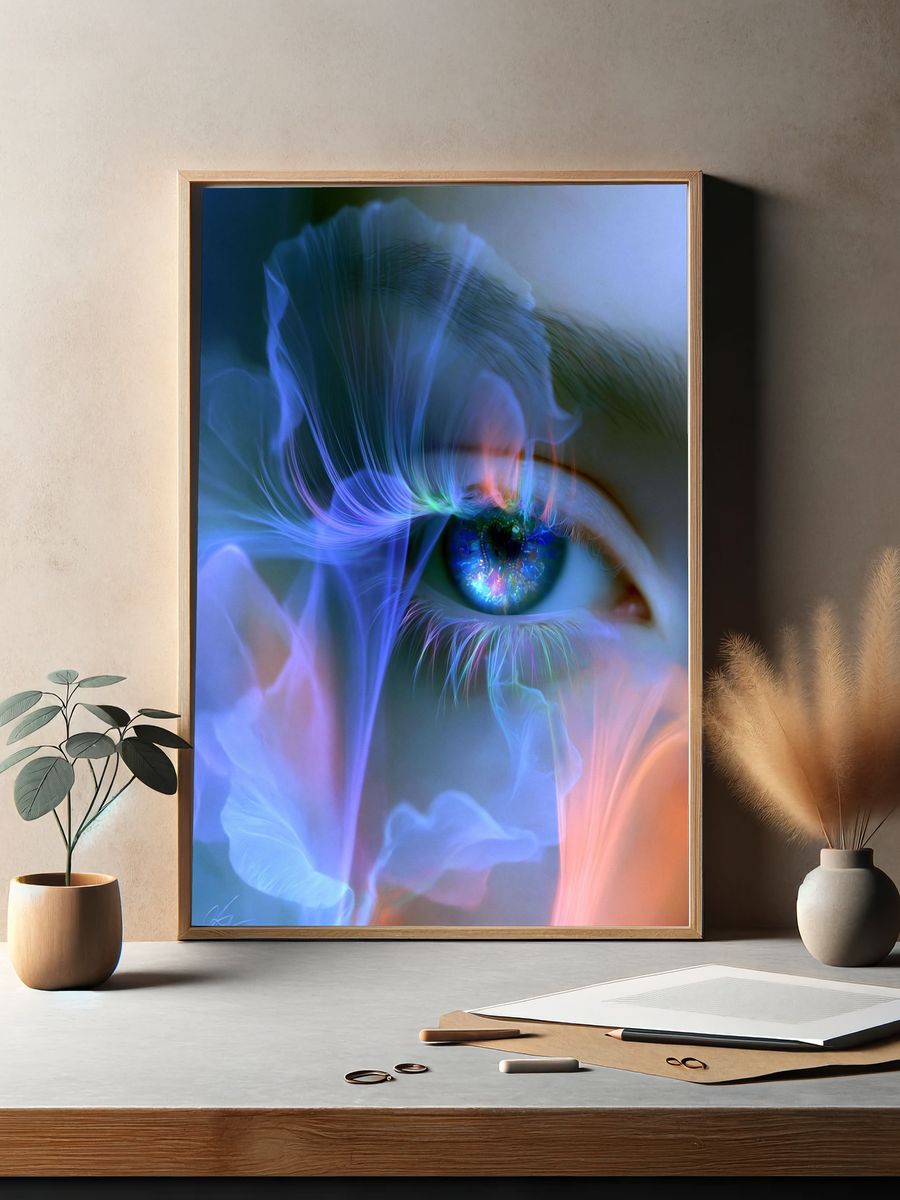 Dreamlike Eye Abstract Print. — room view 2