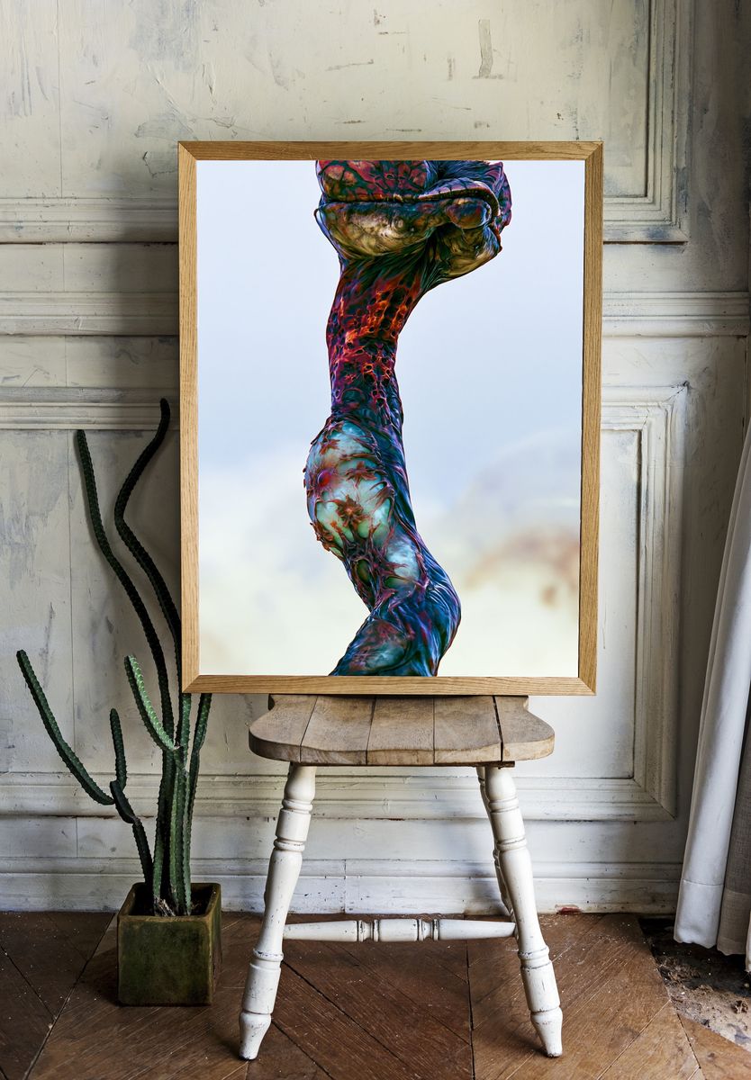 Surreal Organic Sculpture Print. — room view 1