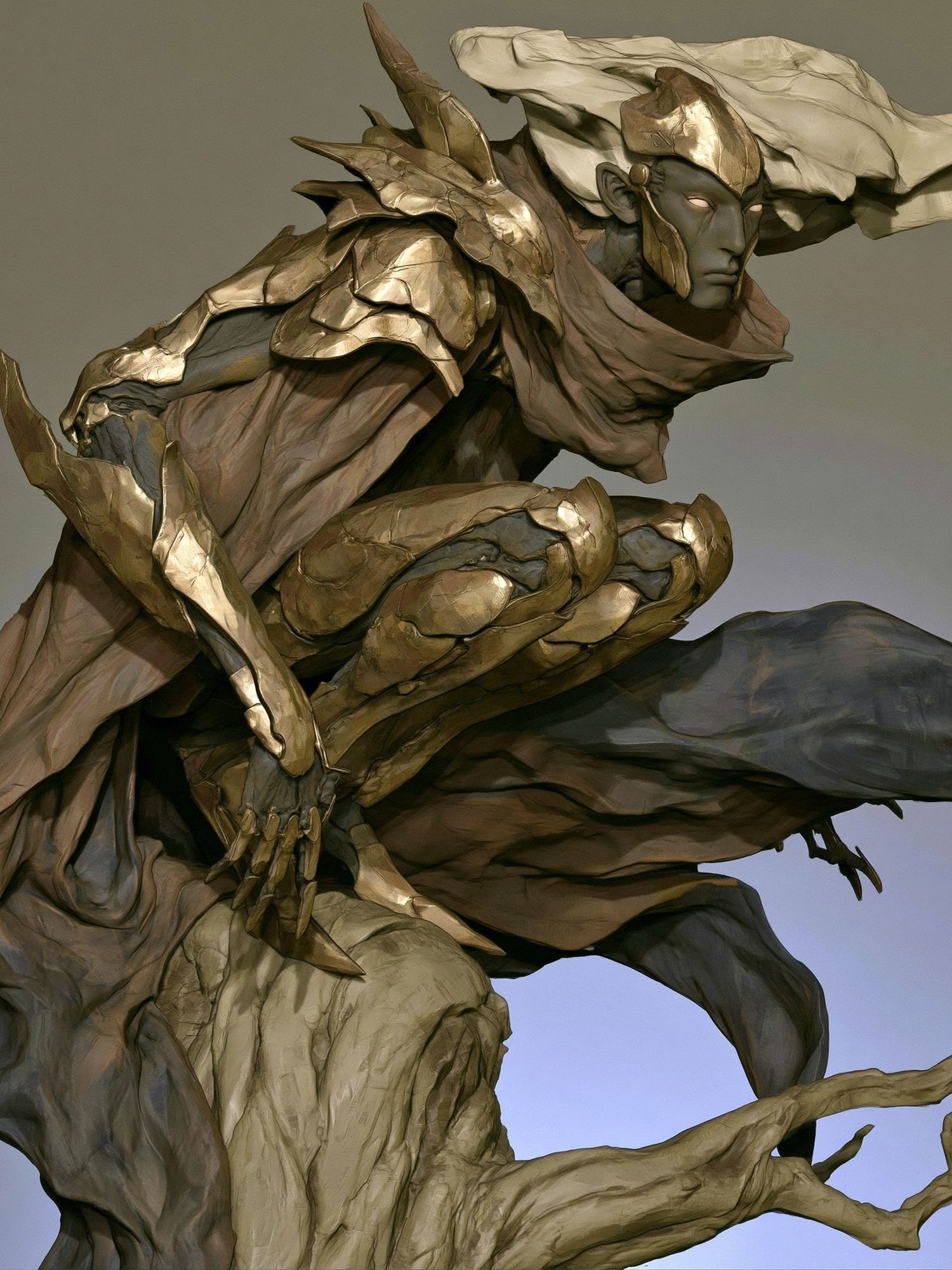 Gilded Guardian Surrealism Print. poster — fine-art art