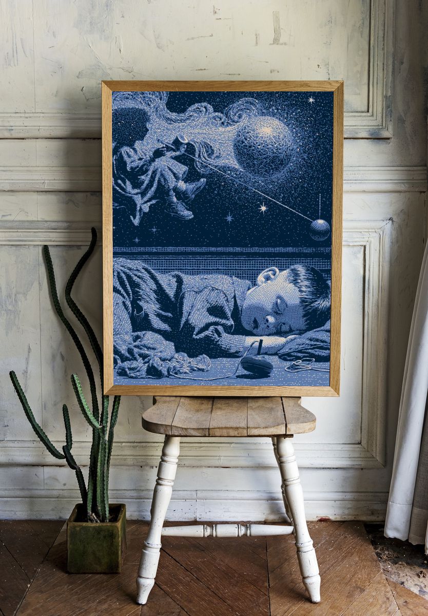 Dreaming Child in Space Poster. — room view 1