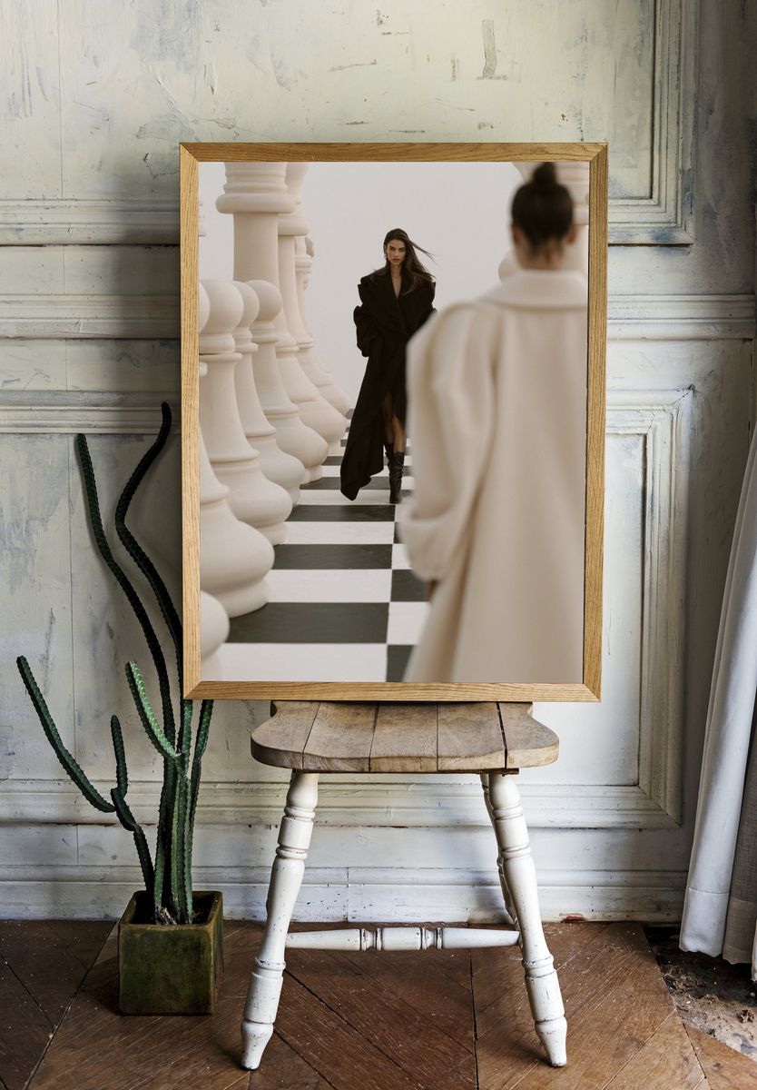 Chessboard Runway Fashion Photography Poster. — room view 1