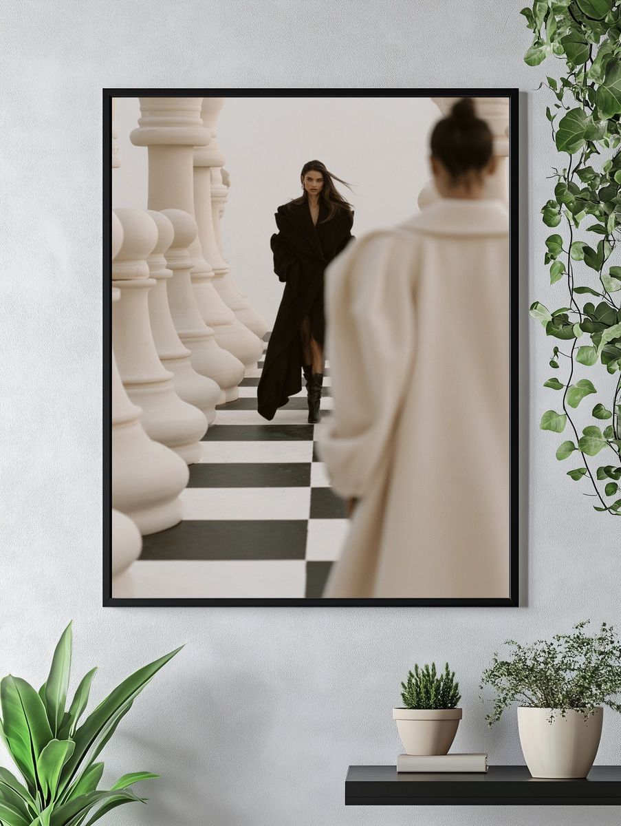 Chessboard Runway Fashion Photography Poster. — room view 4
