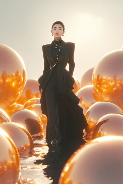 Golden Fashion Portrait Poster.