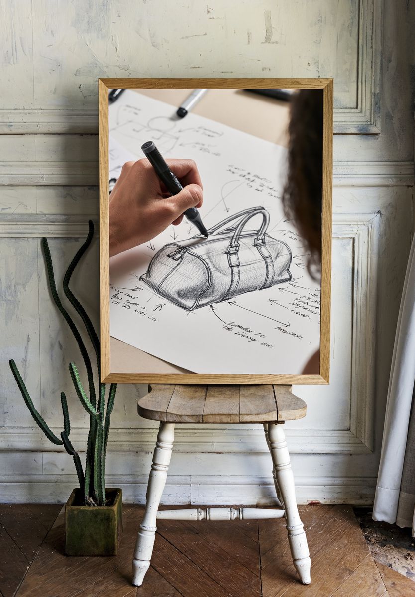 Luxury Handbag Sketch Poster. — room view 1