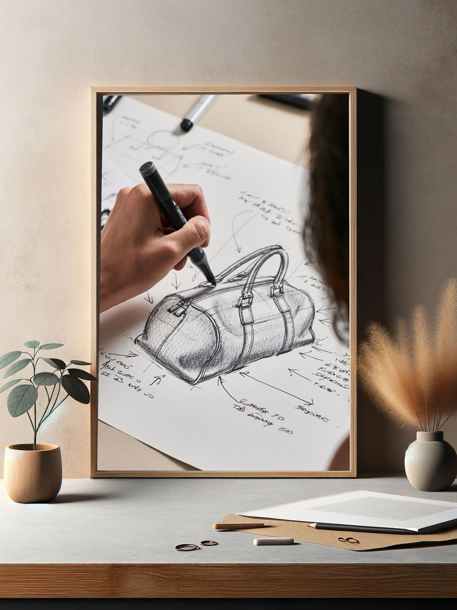 Luxury Handbag Sketch Poster. — room view 2