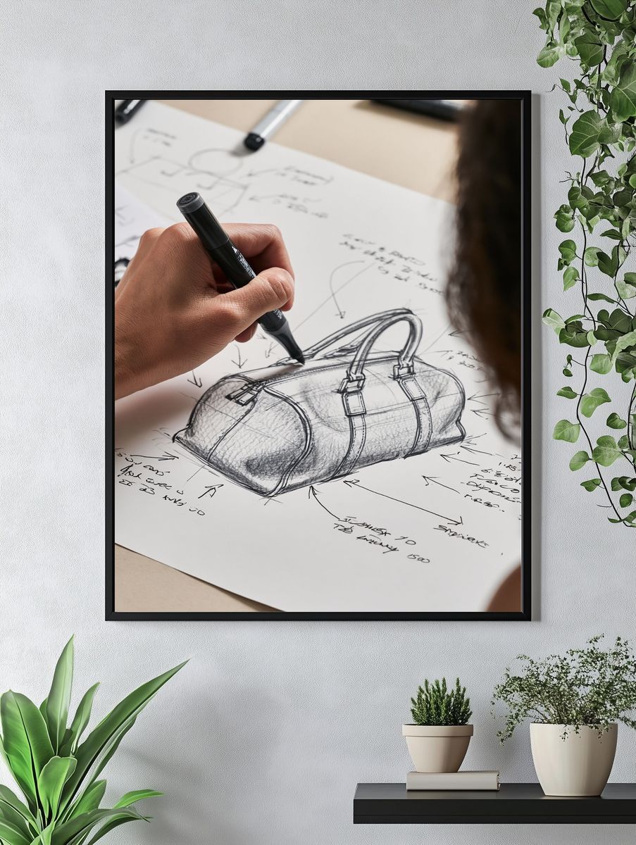 Luxury Handbag Sketch Poster. — room view 4