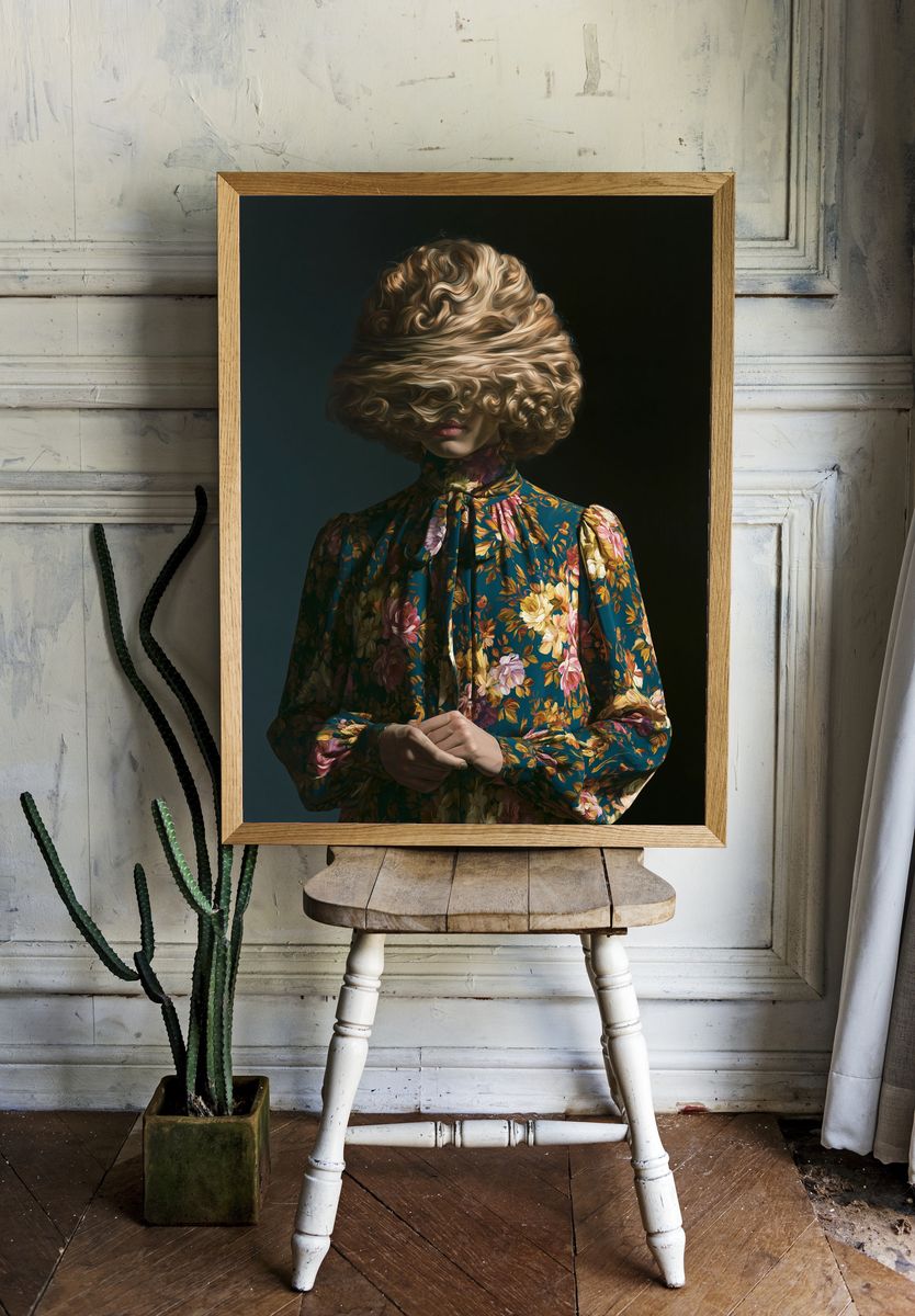 Floral Portrait Fashion Poster. — room view 1