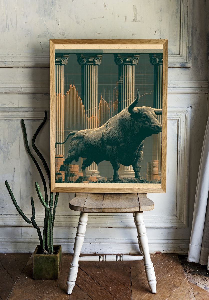 Bull Market Columns Poster. room preview