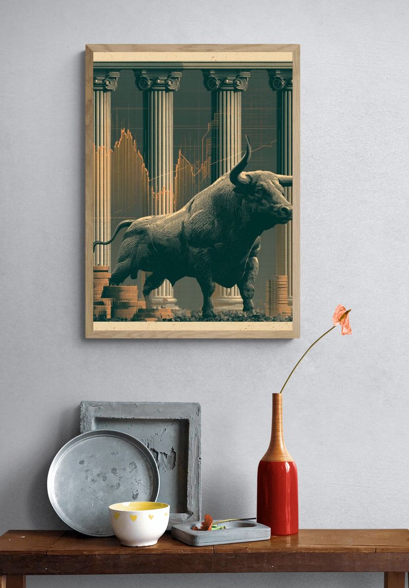 Bull Market Columns Poster. — room view 3