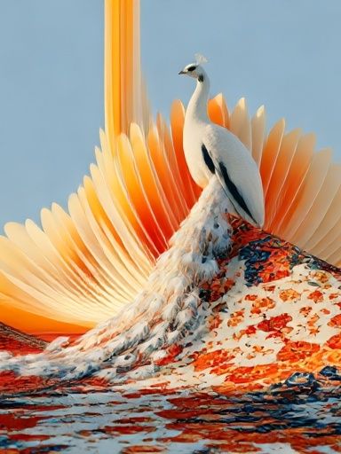 Peacock Surrealism Print. poster — fine-art art