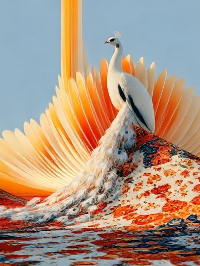 Peacock Surrealism Print.