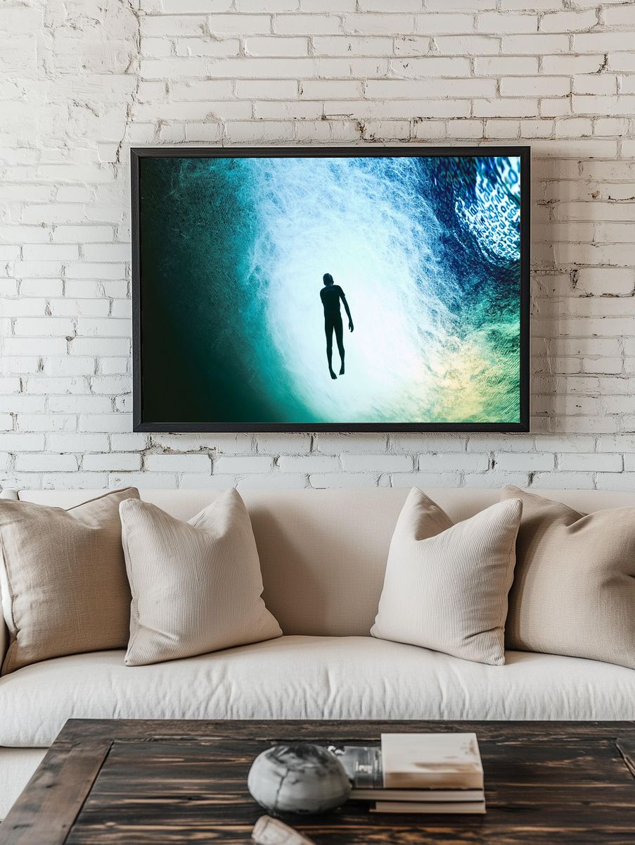 Surreal Diver Silhouette Print. — room view 1