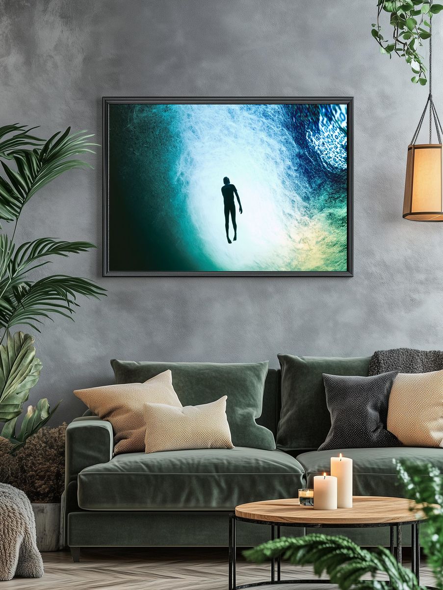 Surreal Diver Silhouette Print. — room view 4