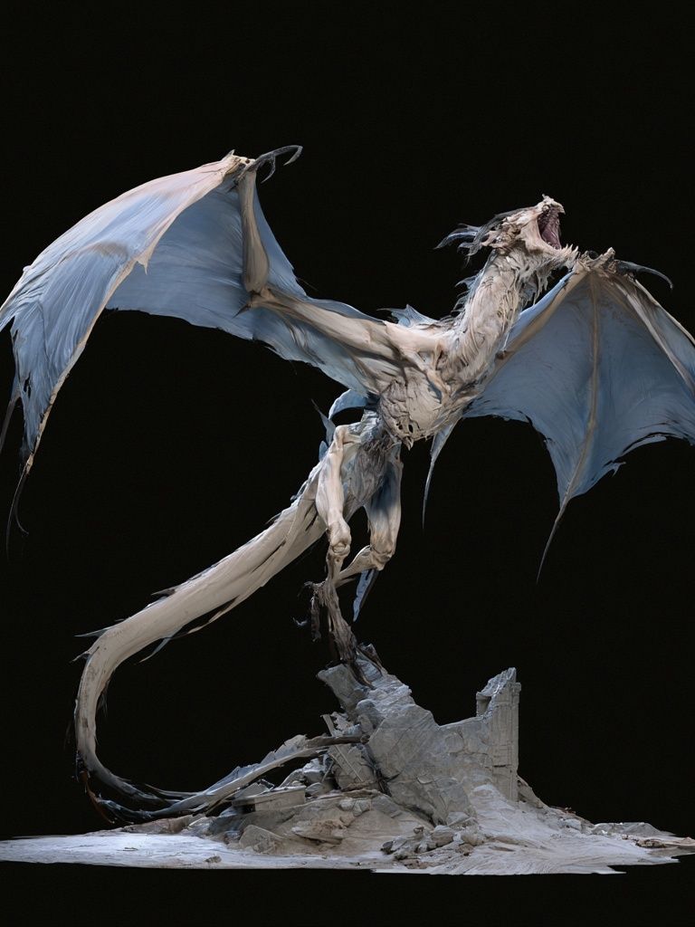 Winged Dragon Surrealism Print. poster detail