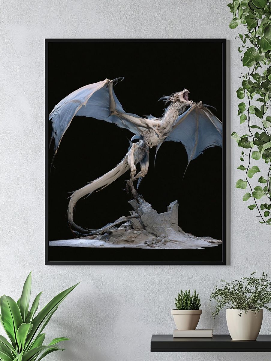 Winged Dragon Surrealism Print. — room view 4