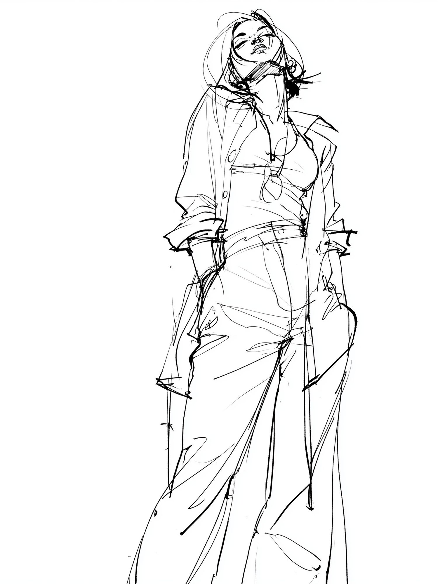 Fashion Figure Line Art Poster. poster — fashion art