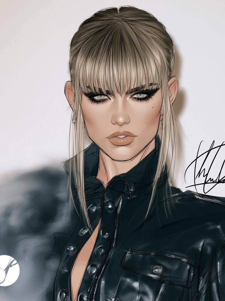 Fashion Portrait Illustration Poster. poster detail