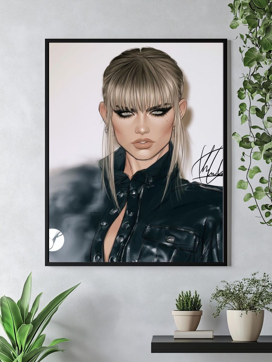 Fashion Portrait Illustration Poster. — room view 4
