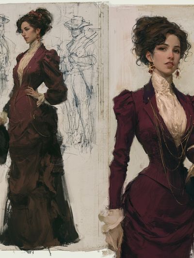 Victorian Fashion Study Print. poster