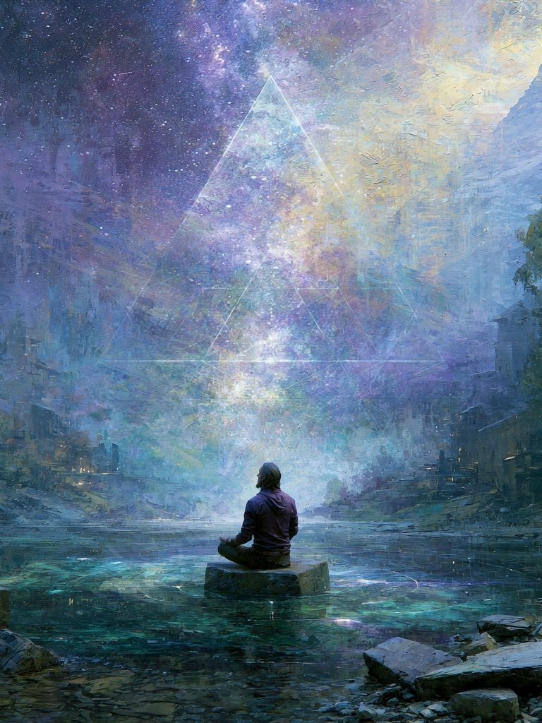 Cosmic Meditation Surrealism Print. poster detail