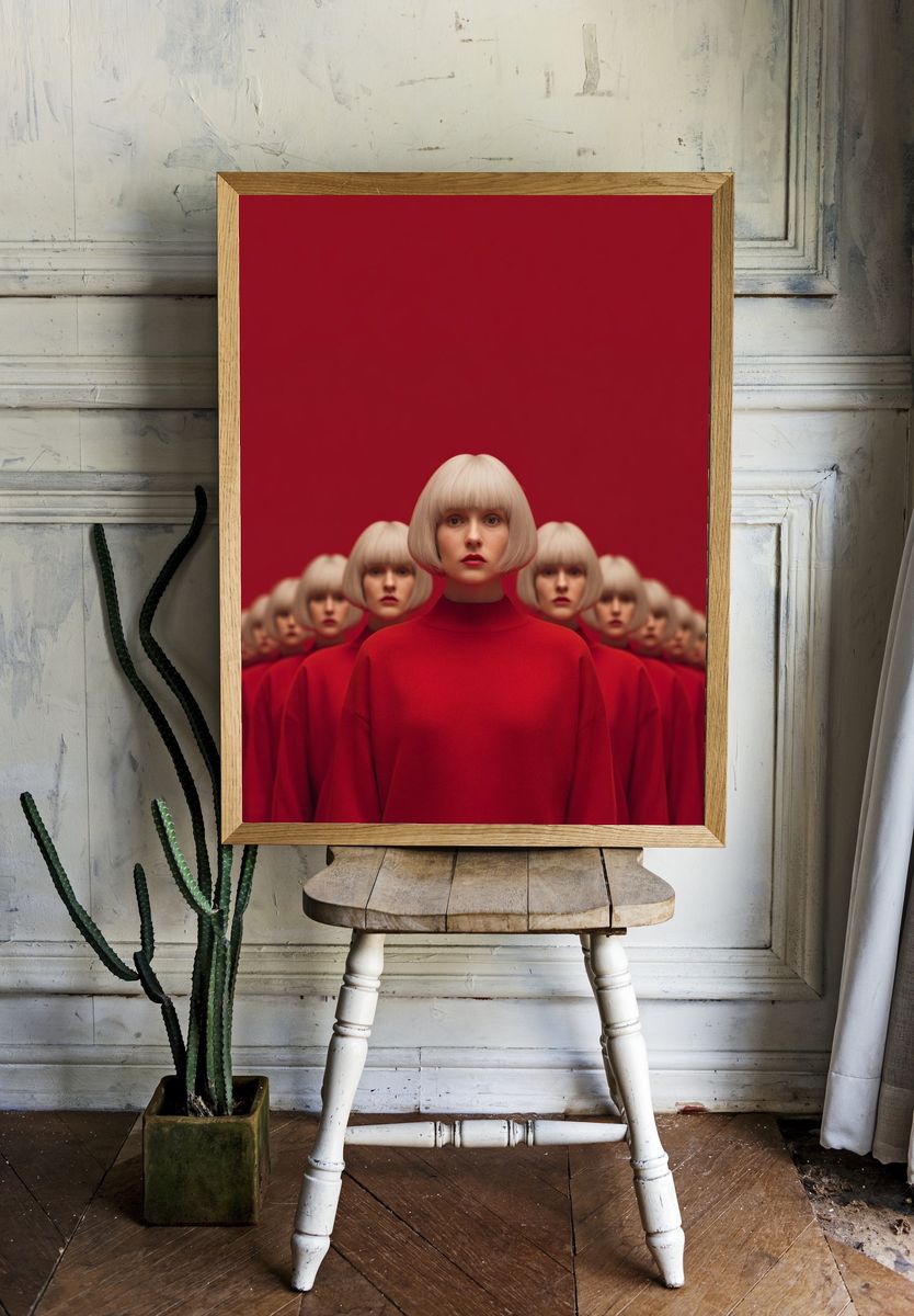 Red Portrait Surrealism Poster. room preview