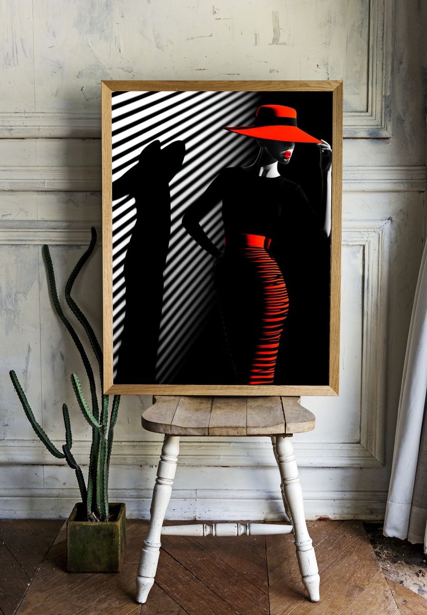 Red Hat Fashion Poster. — room view 1