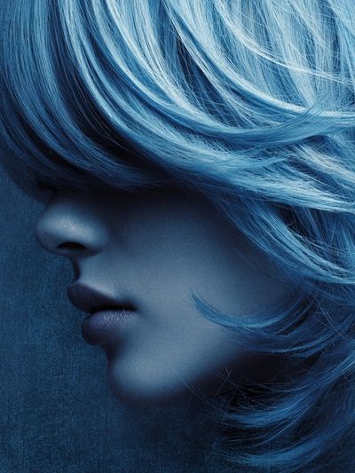 Blue Portrait Fashion Print