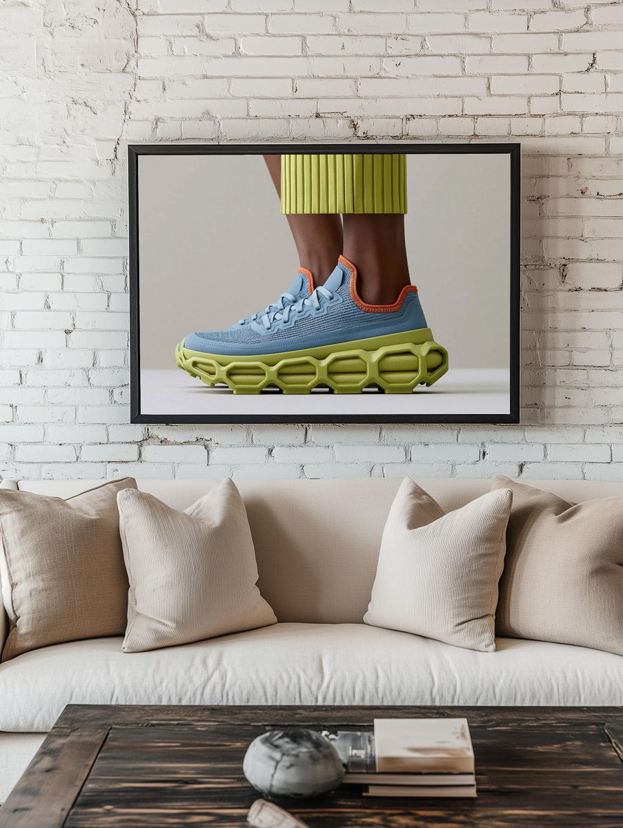 Colorblock Sneaker Fashion Poster. — room view 1