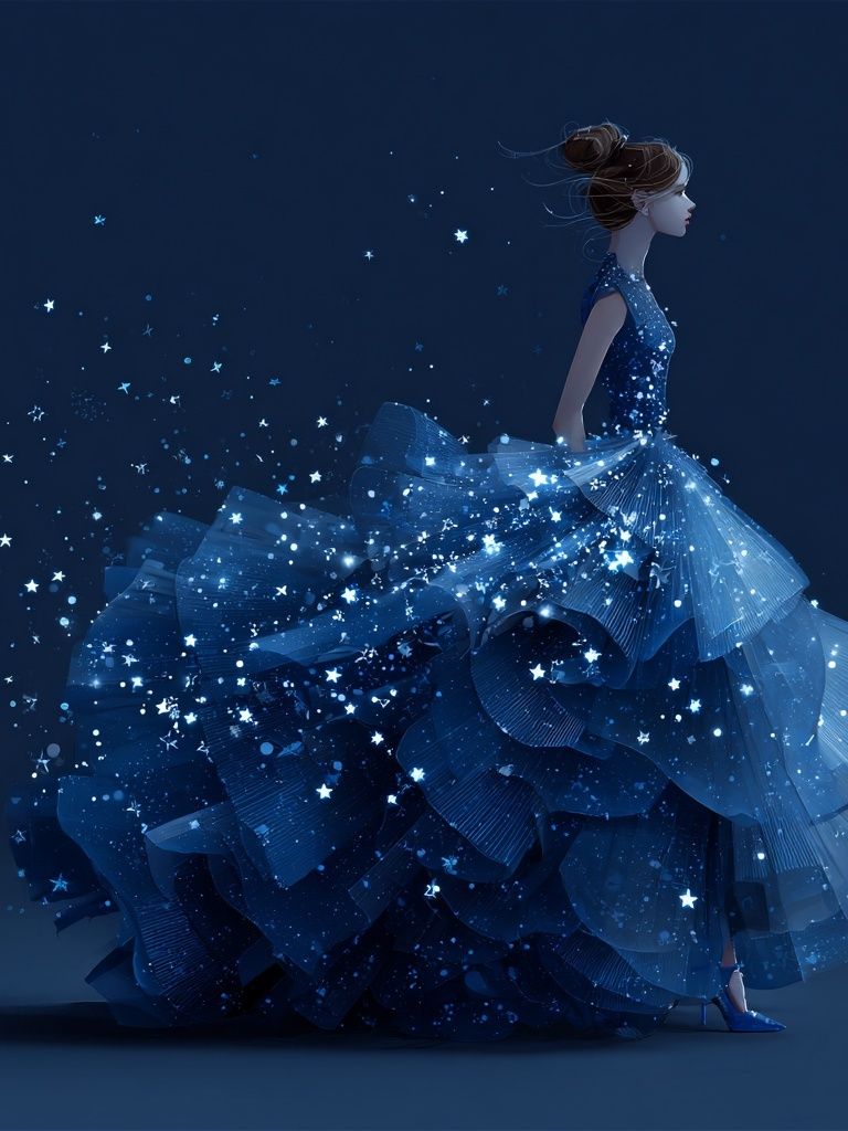 Starry Night Dress — Illustration Print. poster detail