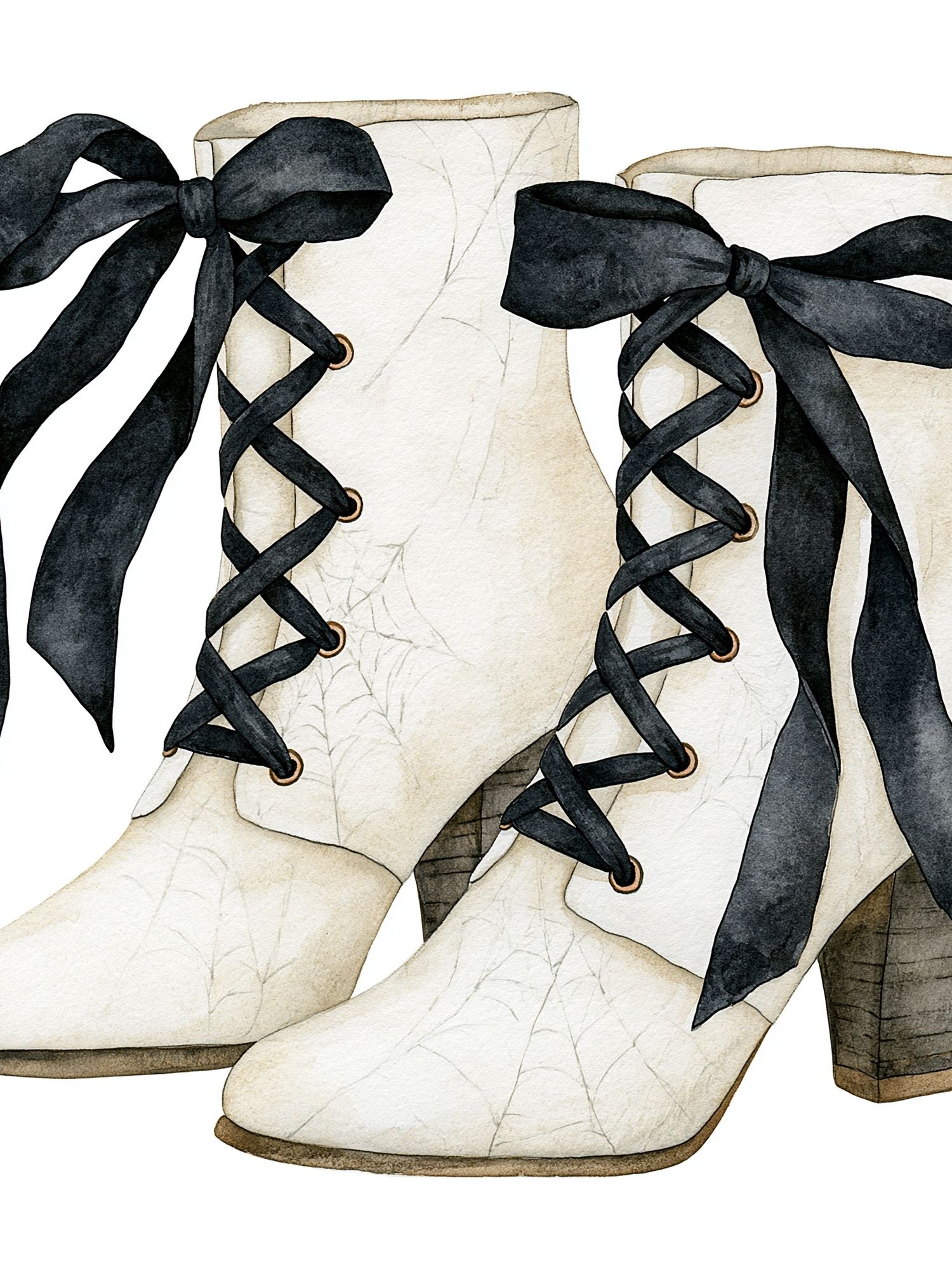 Lace-Up Ankle Boots Illustration Print. poster — fashion art