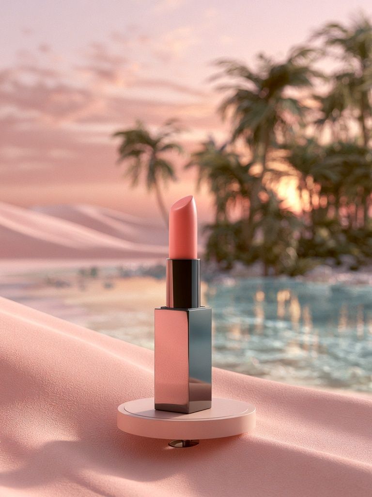 Pink Lipstick Sunset Poster. poster detail