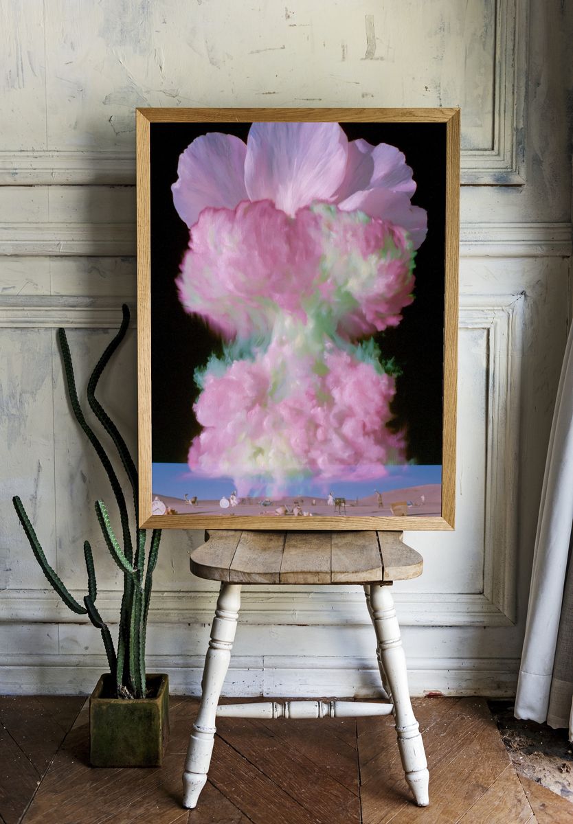 Surreal Bloom Desert Poster. — room view 1