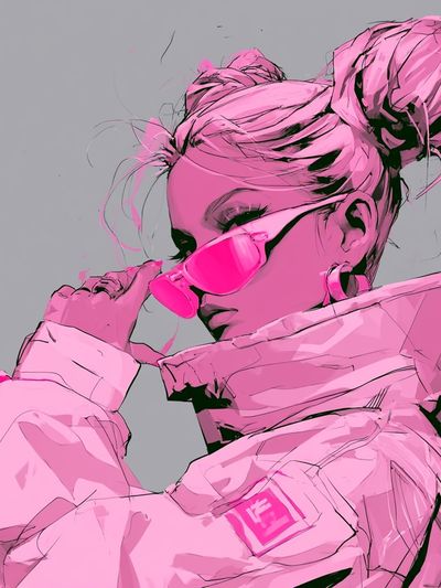 Pink Fashion Portrait Poster. poster
