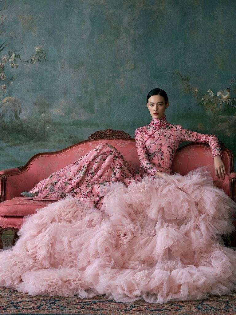 Pink Couture Portrait Print. poster detail