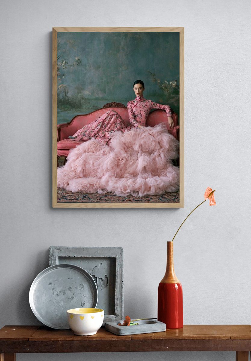 Pink Couture Portrait Print. — room view 3