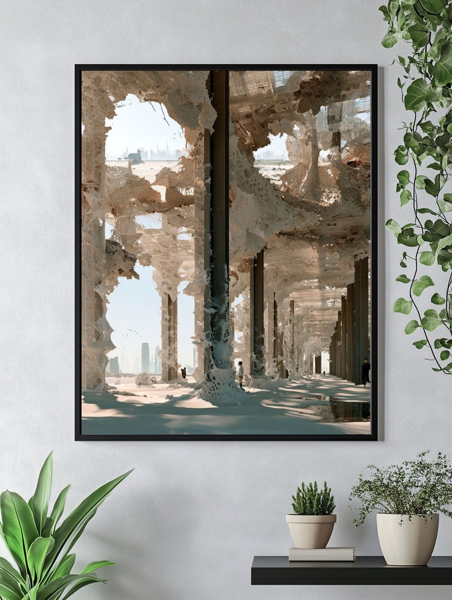 Surreal Desert Colonnade Print. — room view 4