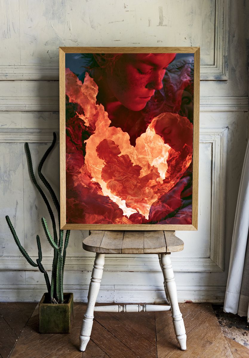 Dreaming Faces Surrealism Poster. room preview