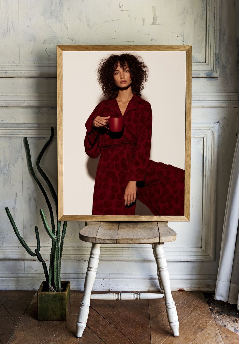 Red Fashion Portrait Poster. room preview