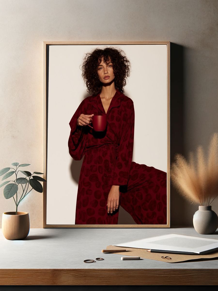 Red Fashion Portrait Poster. — room view 2