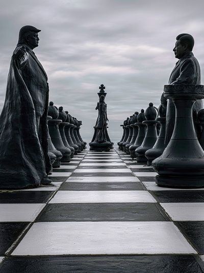 Surreal Giant Chessboard Print. poster