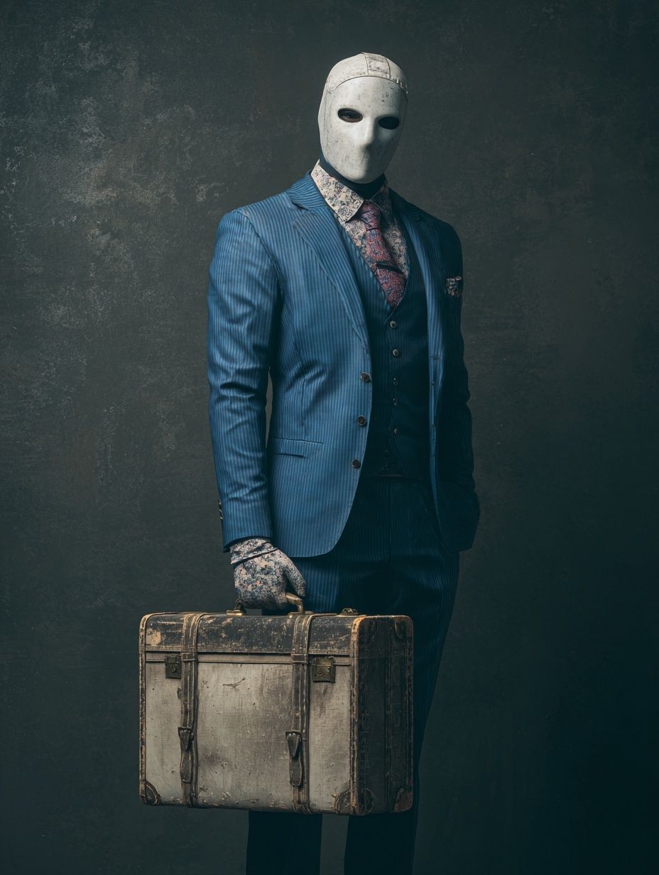 Masked Traveler Vintage Fashion Poster. poster detail