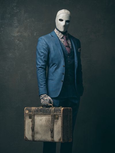 Masked Traveler Vintage Fashion Poster. poster