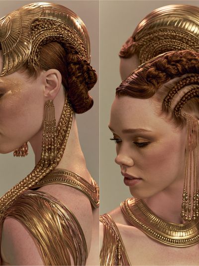 Golden Braided Portrait Print.