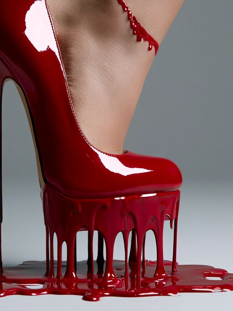 Red Stiletto Drip Fashion Poster. poster — fashion art