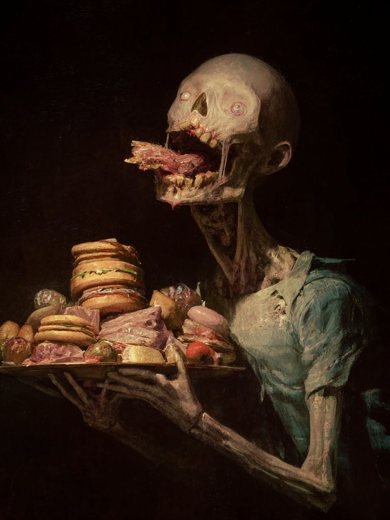 Macabre Feast Surrealism Poster. poster — fine-art art